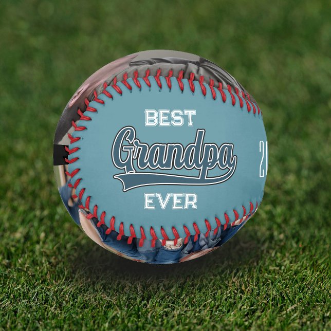 Balle De Baseball Meilleur cadeau de baseball de grand-père pour gra (Best Grandpa Ever Baseball great gift for Father's Day or Grandparent's Day. Blue Sporty sentimental)