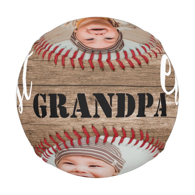 Balle De Baseball Meilleur grand-père jamais bois rustique 3 photo C (Dos)