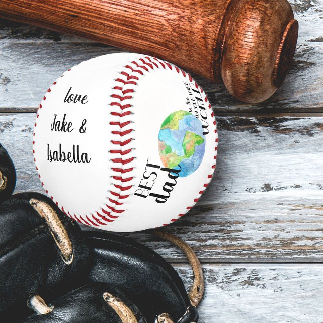 Balle De Baseball Meilleur papa dans le monde entier Personnalisé (Créateur téléchargé)