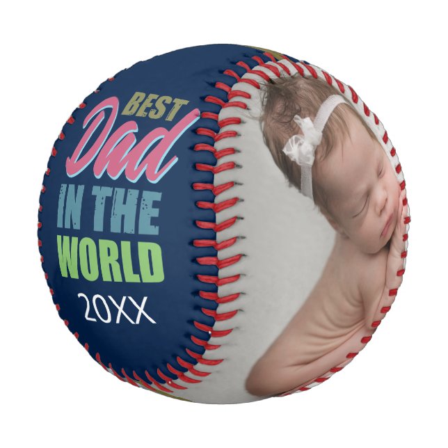 Balle De Baseball Meilleur papa dans le monde Fête des pères Cadeau  (Angle)