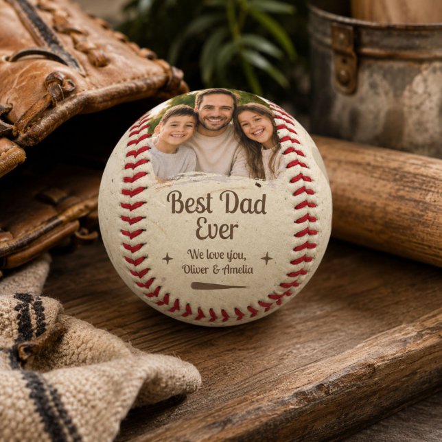 Balle De Baseball Meilleur Papa de Tous les Temps Cadeau Photo Souve (Créateur téléchargé)