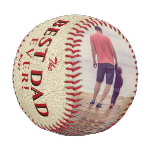 Balle De Baseball Meilleur Papa de Tous les Temps Nom Photo de la Fê