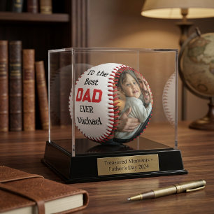 Balle De Baseball Meilleur Papa de Tous les Temps Photo Nom Baseball
