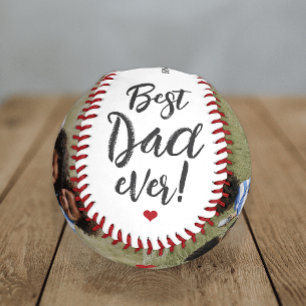 Balle De Baseball Meilleur Papa du Monde 2 Collage de Photos Fête de