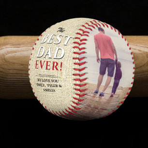 Balle De Baseball Meilleur Papa du Monde Collage de Photos Fête des