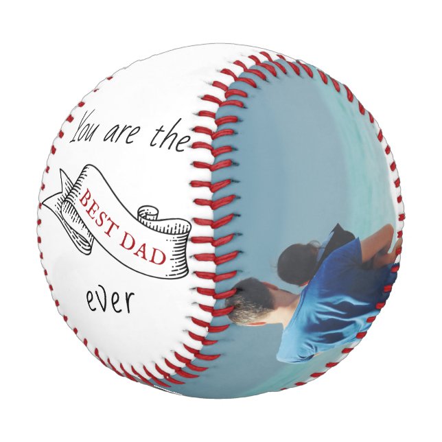 Balle De Baseball Meilleur papa Ever Ribbon Père`s Day Photo Collage (Angle)
