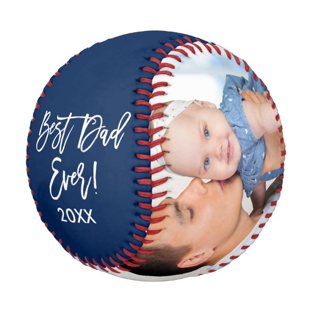 Balle De Baseball Meilleur Papa Jamais Année 2 Bracelet photo Script (Angle)