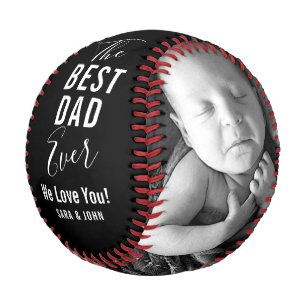 Balle De Baseball Meilleur Papa Jamais Black Baby 2 Photos Nom Baseb