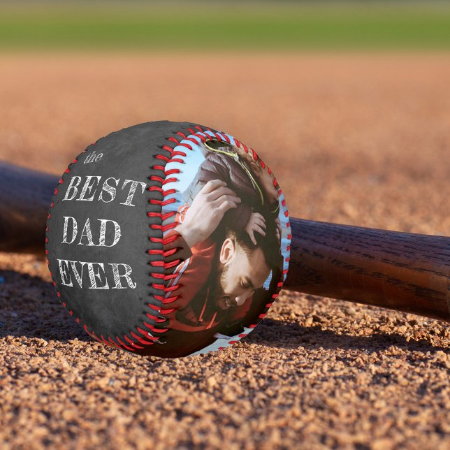 Balle De Baseball Meilleur papa jamais Fête des pères 2 photos gardi (Créateur téléchargé)