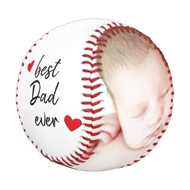 Balle De Baseball Meilleur papa Jamais migre 2 Photo personnalisée (Angle)