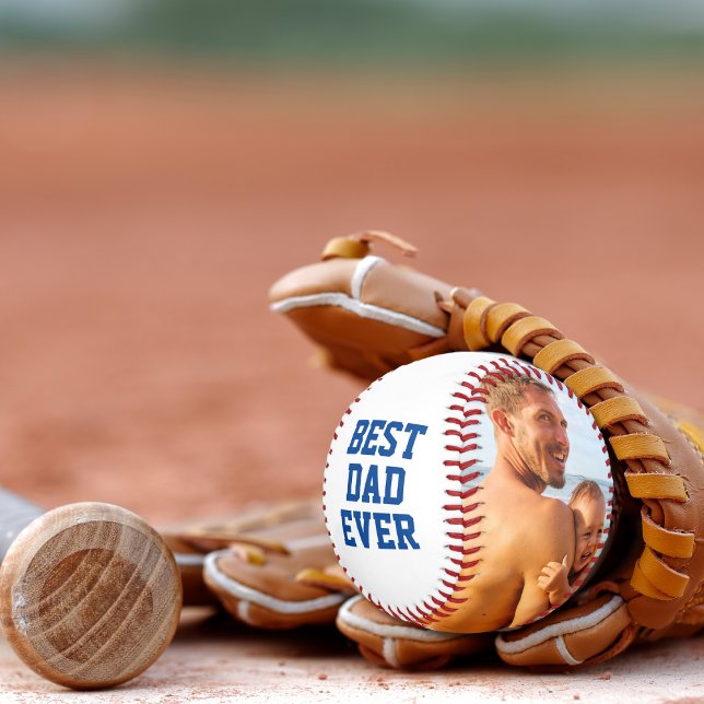 Balle De Baseball Meilleur papa Jamais Patriotique Rouge Bleu Photo (Créateur téléchargé)