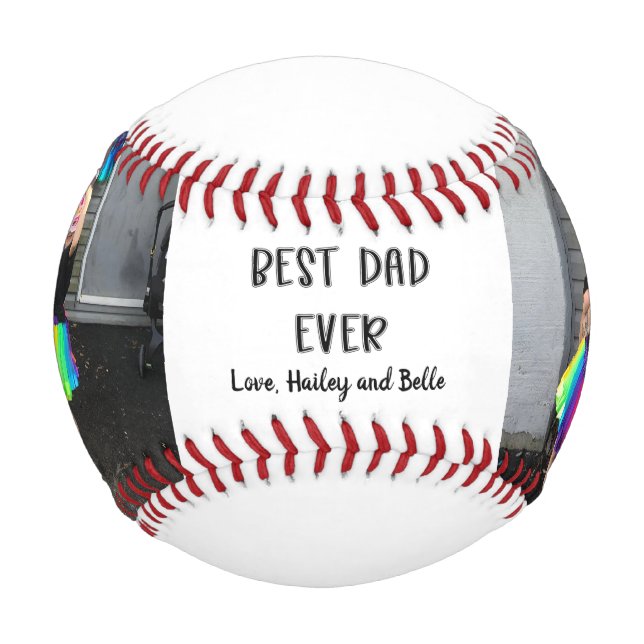 Balle De Baseball Meilleur Papa Jamais Photo Baseball (Devant)
