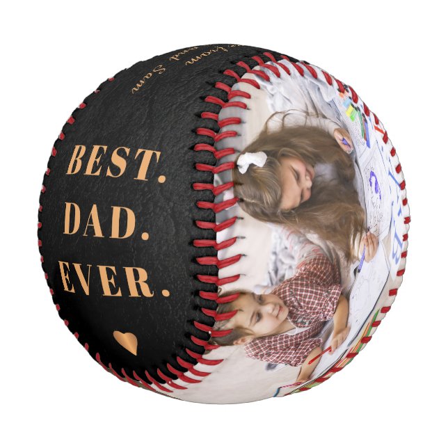 Balle De Baseball Meilleur papa jamais photo collage Happy Fête des  (Angle)