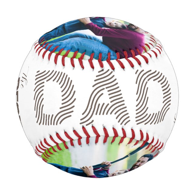 Balle De Baseball Meilleur Papa Jamais Photo, Fête des pères (Dos)