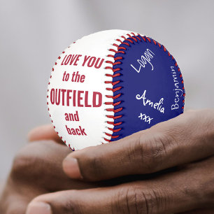 Balle De Baseball Meilleur Papa Jamais Signé Photo Bleu Blanc Rouge