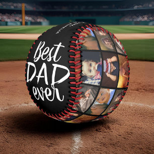 Balle De Baseball Meilleur Papa Noir Fête des Pères 6 Collage Photo