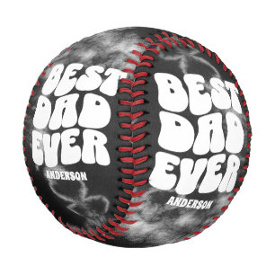 Balle De Baseball Meilleur Papa Personnalisé Jamais Tie Dye Noir