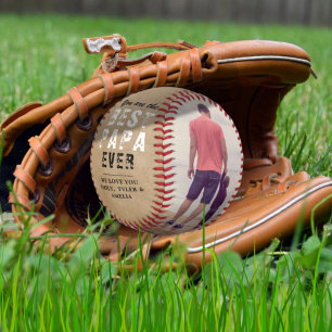 Balle De Baseball Meilleur Papa Rustique Fête des Pères 2 Collage de