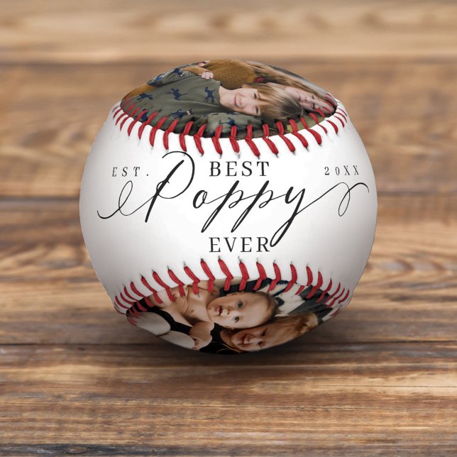 Balle De Baseball Meilleur Pavot Jamais Script Fête des pères 4 Phot (Créateur téléchargé)