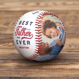 Balle De Baseball Meilleur Père jamais   Photos et monogrammes de Fê