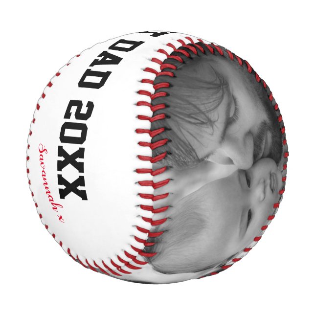 Balle De Baseball Meilleure Fête des pères papa du monde Photo perso (Angle)