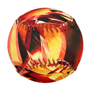 Balle De Baseball Mélange de jaunissement avec rouge foncé, stries f