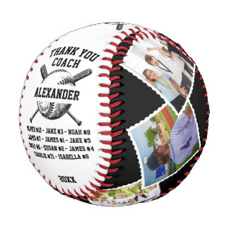 Balle De Baseball Merci Coach, Custom 6 photos et noms de coéquipier