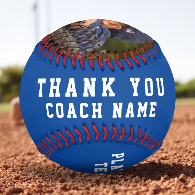Balle De Baseball Merci Coach Nom de l'équipe Numéro de l'équipe Pho (Créateur téléchargé)