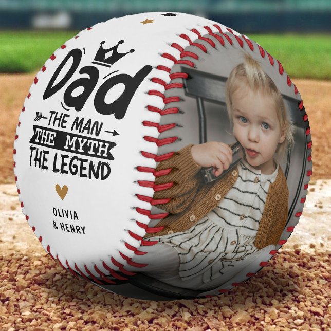 Balle De Baseball Mignon Papa, Homme, Mythe, Légende 2 Cadeau photo (Créateur téléchargé)