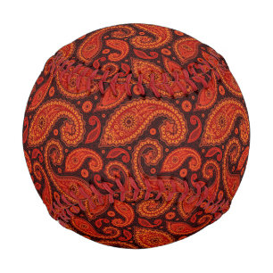 Balle De Baseball Mignons motifs paisley tourbillonnants marron