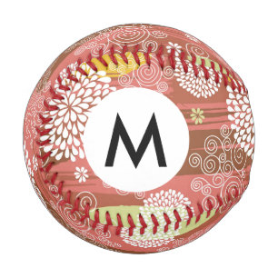 Balle De Baseball Modèle floral 2