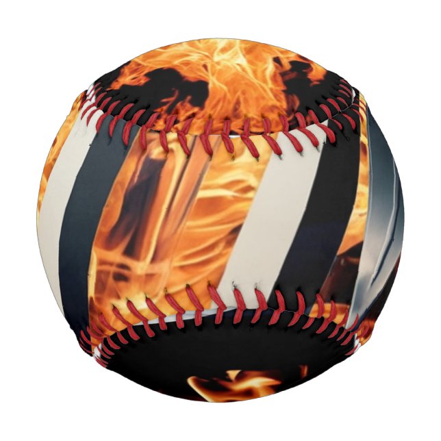 Balle De Baseball Modern Fire & Triple Stripe Bold Minimalist  (Devant)
