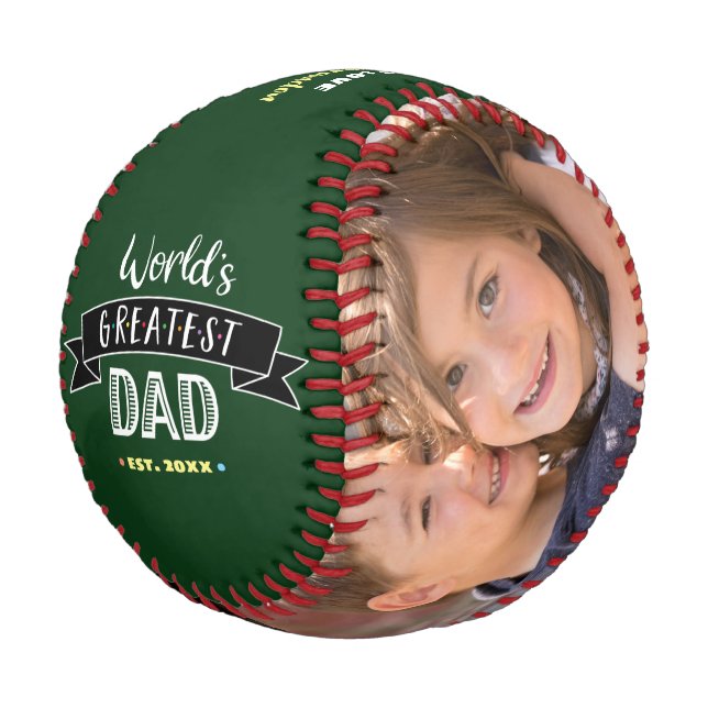 Balle De Baseball Mondes verts plus grand papa Moderne Typographie G (Angle)