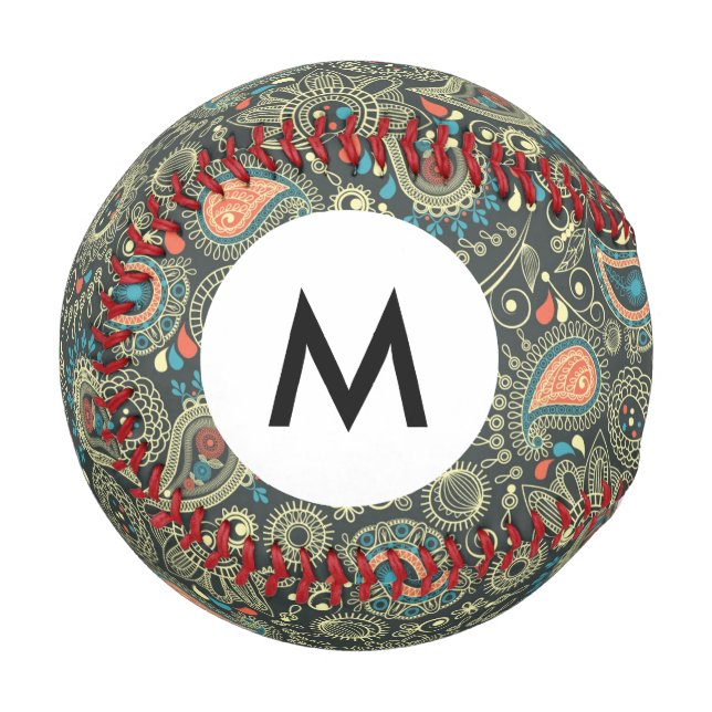 Balle De Baseball Monogram Paisley Motif 3 (Devant Gauche)
