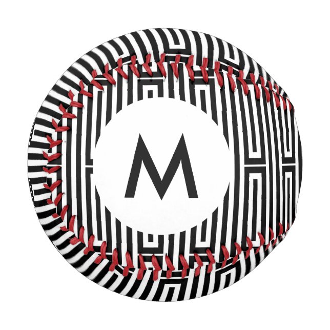 Balle De Baseball Monogramme arrière - plan ethnique Abstrait (Devant Gauche)