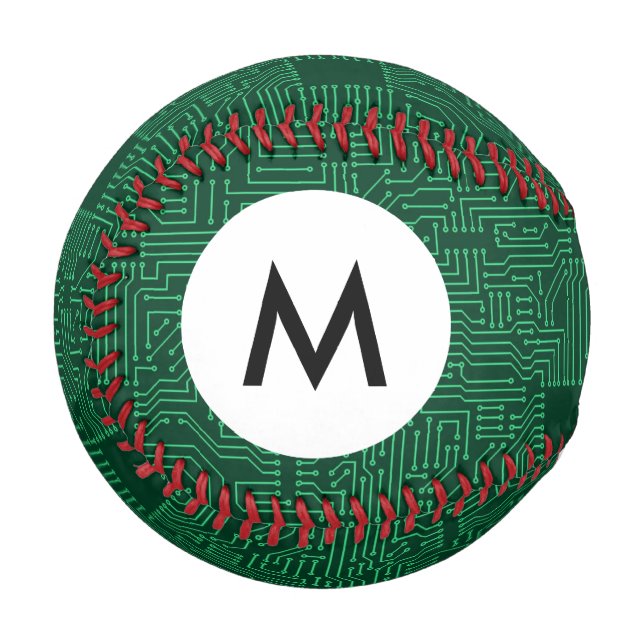 Balle De Baseball Monogramme Carte de circuit (Devant Gauche)