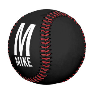 Balle De Baseball Monogramme et nom personnalisés modernes