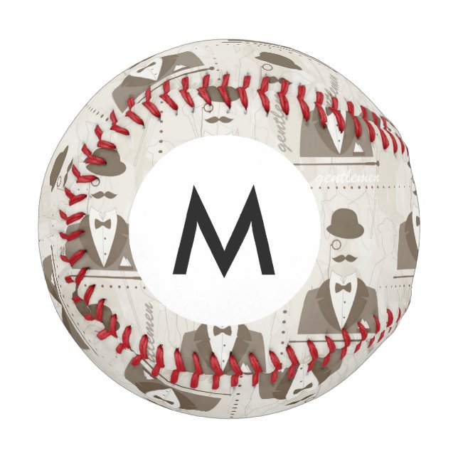 Balle De Baseball Monogramme Retro motif pour homme (Devant Gauche)