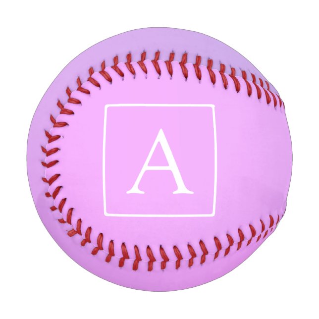 Balle De Baseball Monogramme simple | Ombre subtil rose/violet (Devant Gauche)