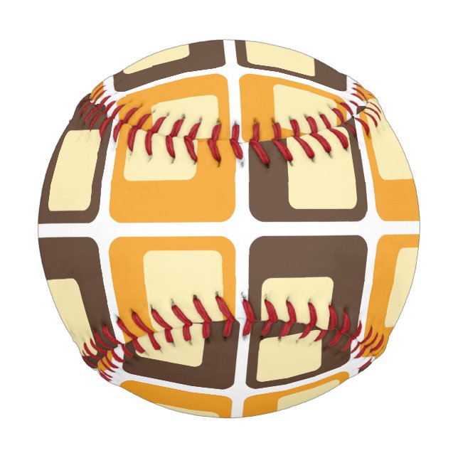 Balle De Baseball motif de formes Carré rétro les années 70 (Devant)