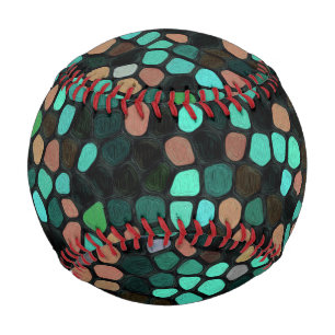 Balle De Baseball Motif de mosaïque coloré multicolore