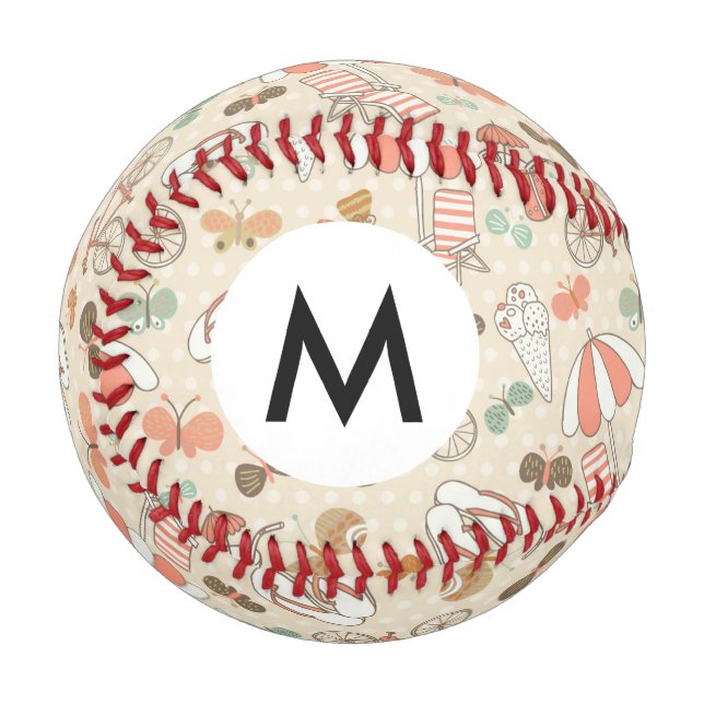 Balle De Baseball Motif de vacances d'été (Devant Gauche)