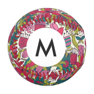 Balle De Baseball Motif floral brillant