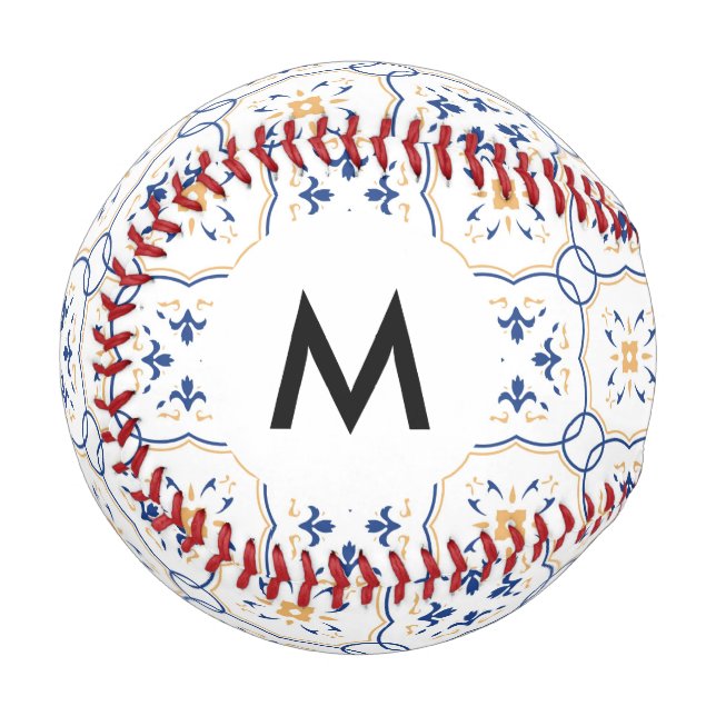 Balle De Baseball Motif floral monogramme 5 (Devant Gauche)