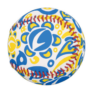 Balle De Baseball Motif folklorique aux couleurs du drapeau ukrainie