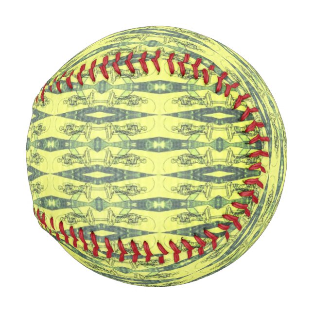 Balle De Baseball Motif jaune et noir (Devant Droite)