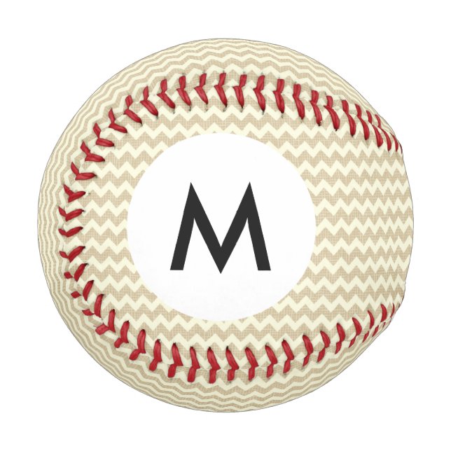 Balle De Baseball Motif Monogram Chevron (Devant Gauche)