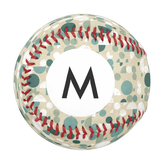 Balle De Baseball Motif rétro Abstrait Monogramme (Devant Gauche)