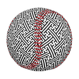 Balle De Baseball Motif Sayagata, Japonais, Noir et Blanc