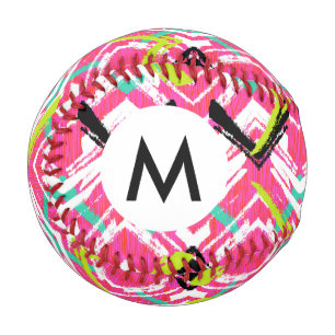 Balle De Baseball Motif Zag rose main